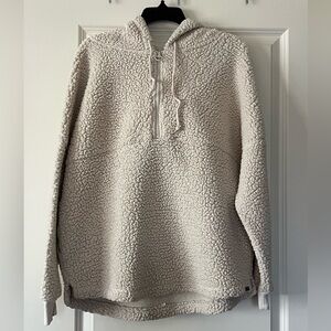 VS PINK Cream Sherpa Pullover